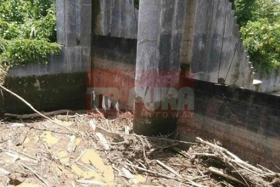 Areas of Ghantacharra flooded due to the ceased water at sluice gate at Ambassa Areas of Ghantacharra flooded due to the ceased water at sluice gate at Ambassa